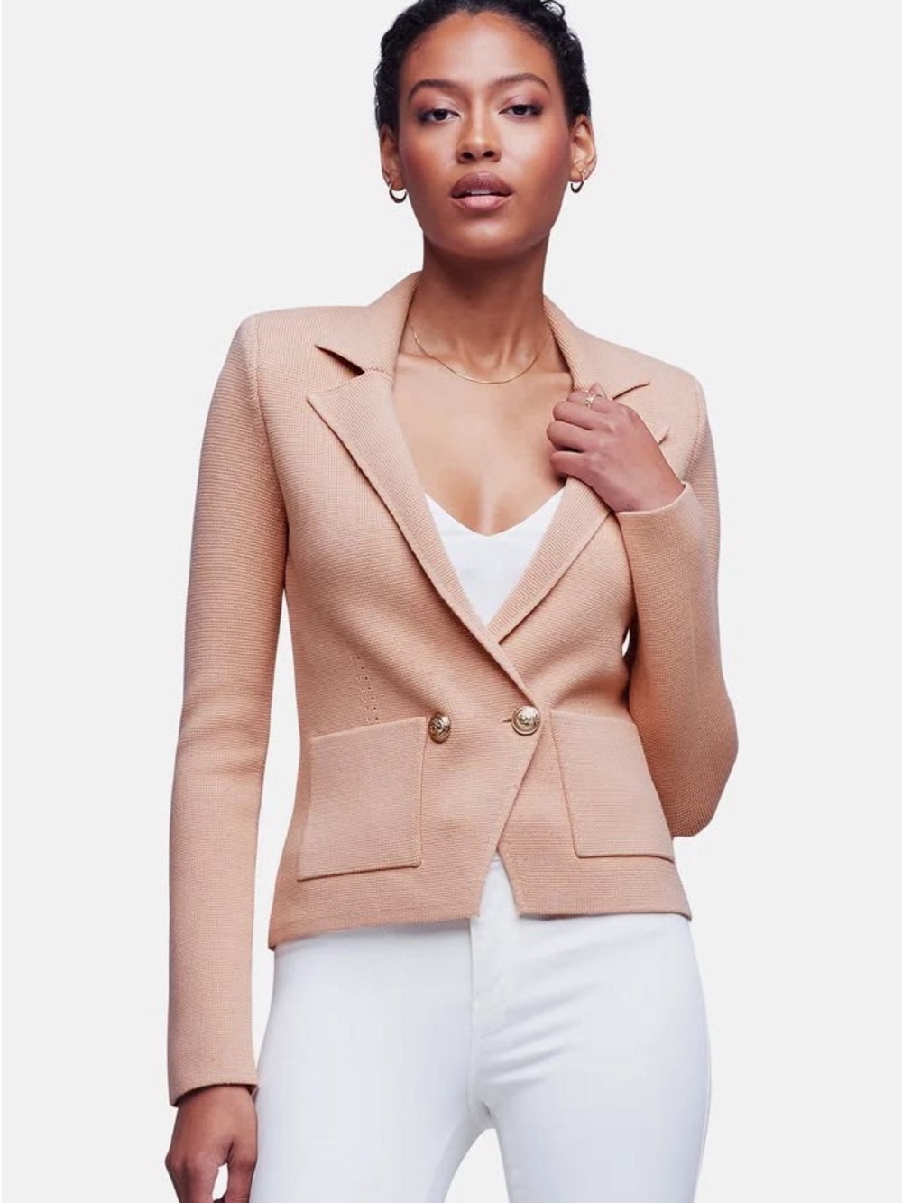 L'AGENCE Tailored Blazer in Dusty Pink